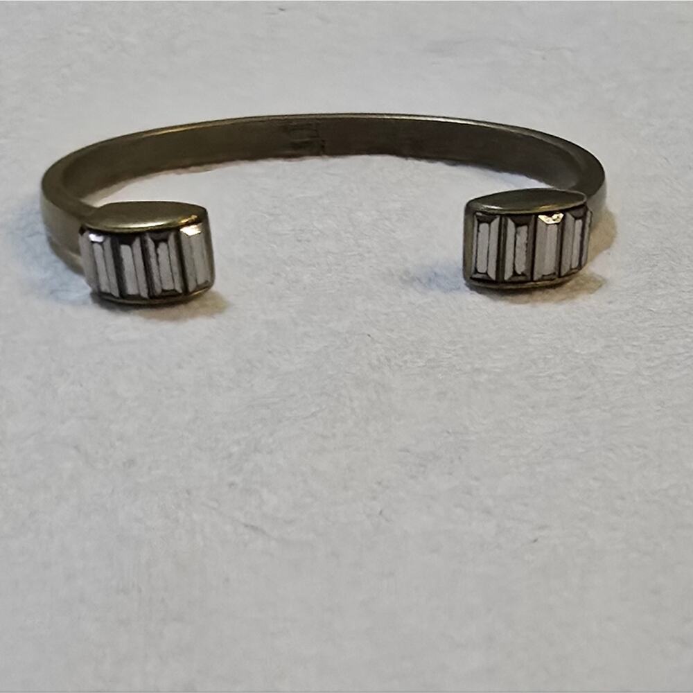 LIA SOPHIA KIAM FAMILY BRONZE CUT CRYSTAL CUFF BANGLE BRACELET